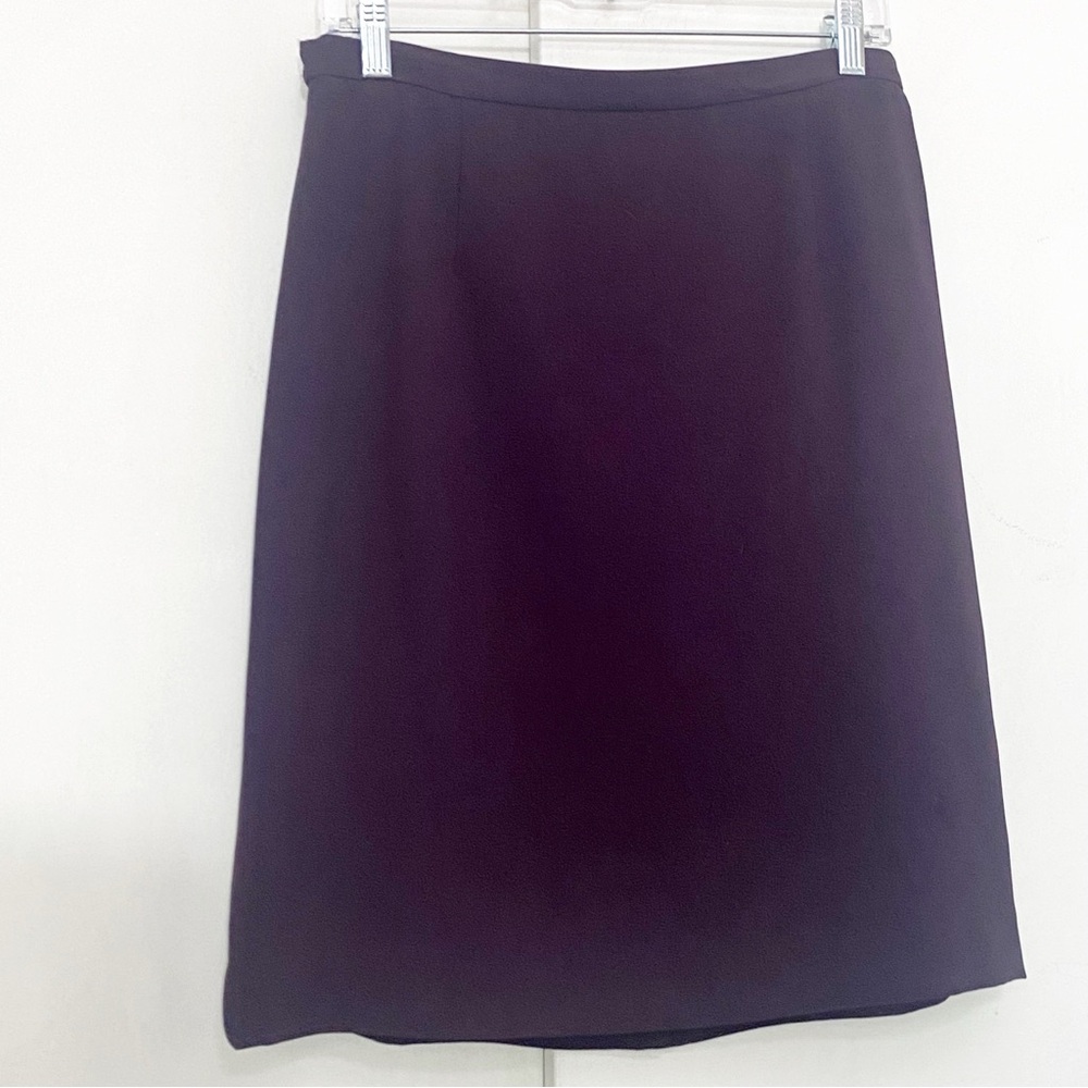Laura Scott Eggplant Purple Midi Pencil Lined Back Slit Career Skirt 12